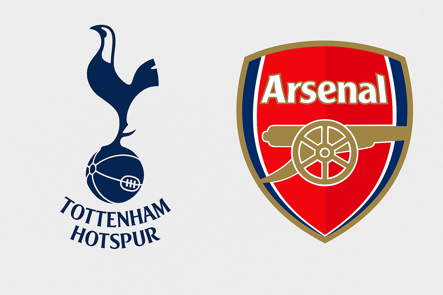 Logos for Tottenham Hotspur and Arsenal