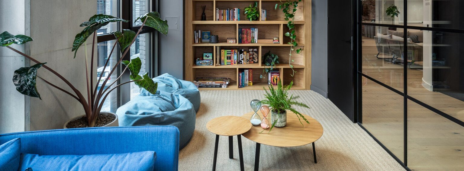 casual seating area in the office